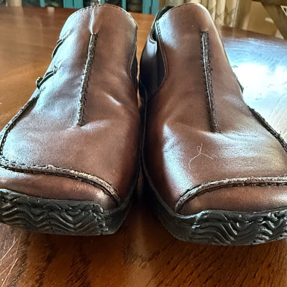 Rieker Brown Leather Slip-On Flats